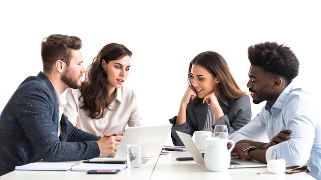 Grupa liderów dyskutuje przy stole